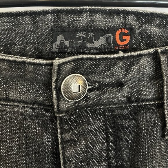 Guess Jeans Rolland Low Bootcut 38 Black Distressed Button Fly 90s Y2K Hip Hop - Picture 5 of 16